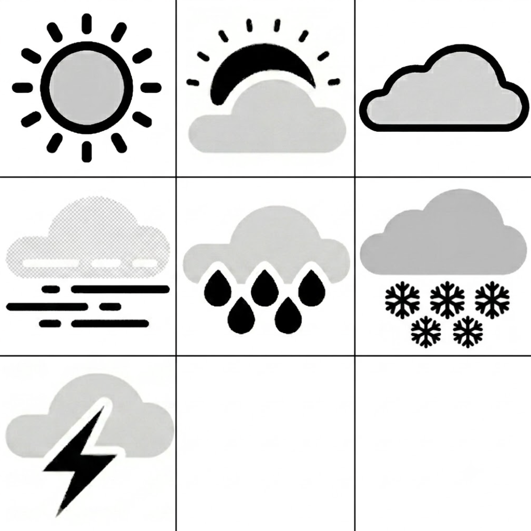 Icones meteo dediees